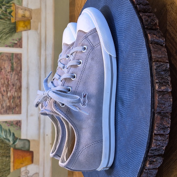 Lacoste Womens Gray Suede Sneakers sz. 7.5 (#1002A) EC. - Picture 4 of 16
